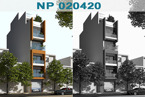 mẫu thiết kế nhà phố 6 tầng hiện đại có thang máy NP020420