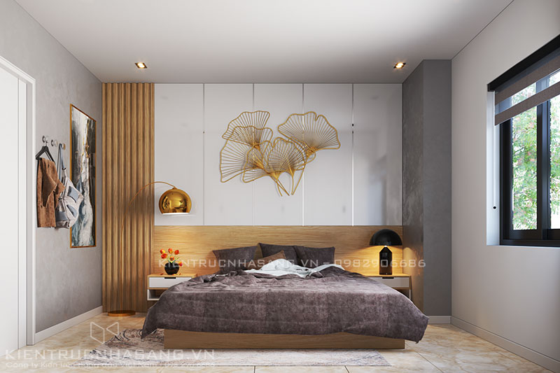 thiết kế thi công nội thất phòng ngủ với phong cách đơn giản chung cư N03-T7 đoàn ngoại giao